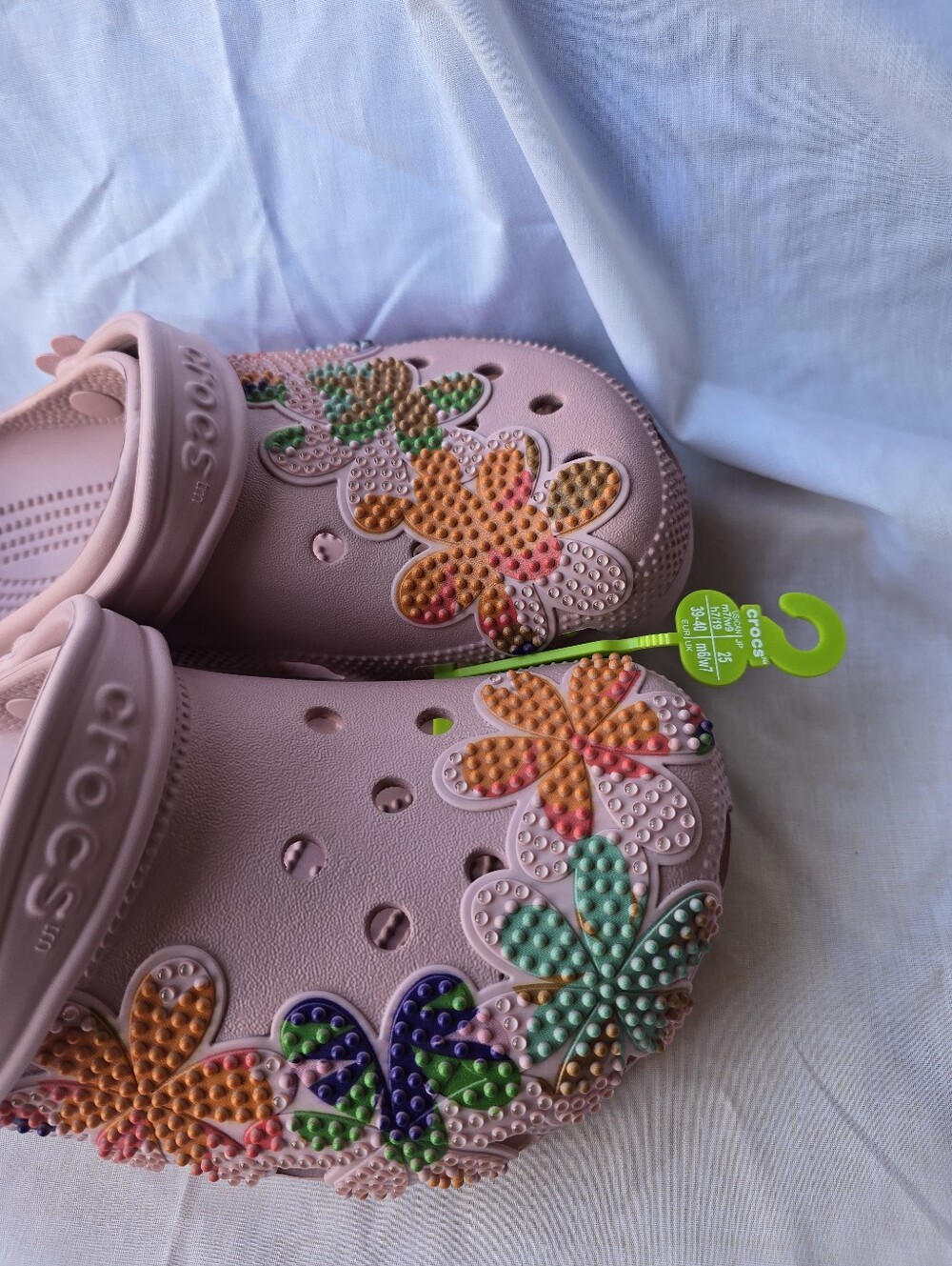 CROCS Pink Floral-Embellished Classic Clog - Picture 9 of 15